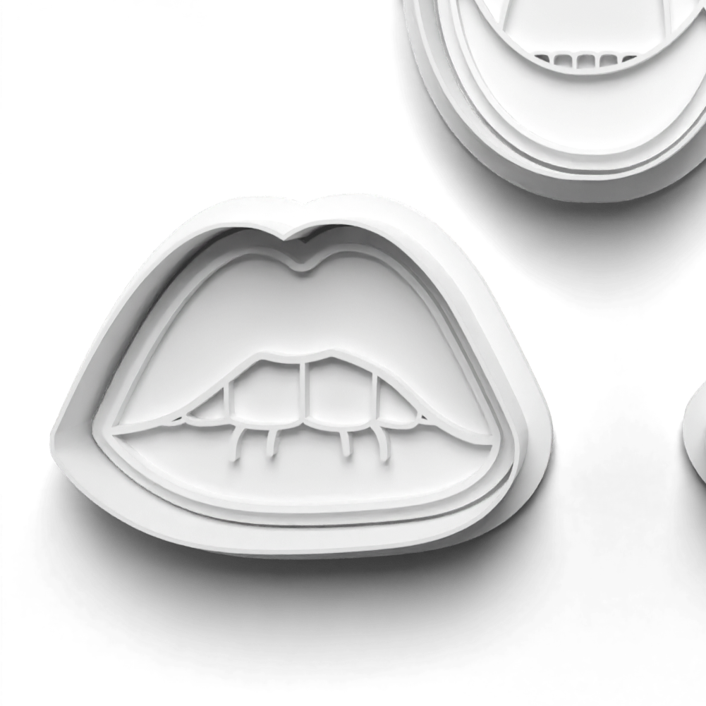 LIPS V3 Cookie Cutter and Embosser Stamp for Fondant / Polymer Clay / Clay / Plasticine