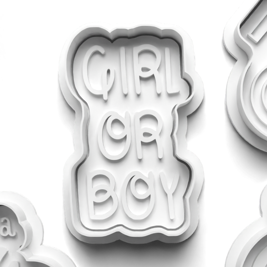 Girl or boy Cookie Cutter and Embosser Stamp: Art, Baking, Craft