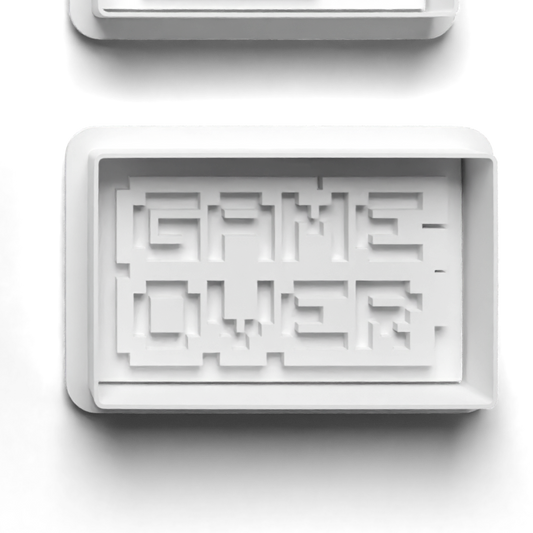 GAME OVER (version D) Cookie Cutter and Stamp for Fondant / Polymer Clay / Clay / Plasticine