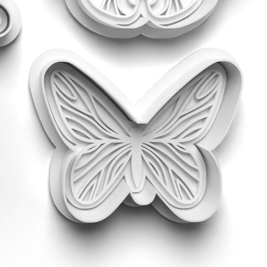 Butterfly C Cookie Cutter and Stamp for Fondant / Polymer Clay / Clay / Plasticine