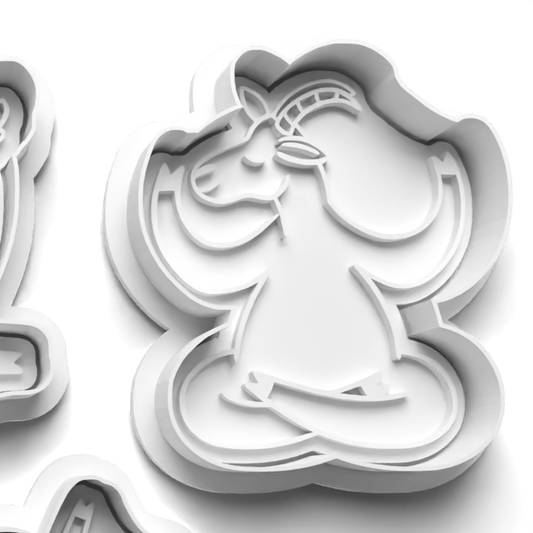 GOAT  'Zen' Cookie Cutter and Embosser Stamp for Fondant / Polymer Clay / Clay / Plasticine