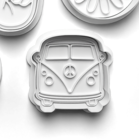 SHAGIN WAGON - VW Cookie Cutter and Embosser Stamp for Fondant / Polymer Clay / Clay / Plasticine